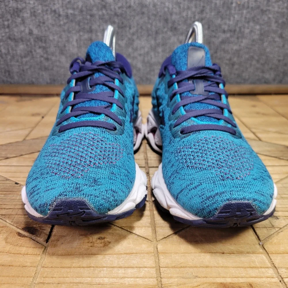 Mizuno Wave Inspire 16 Women's 7 Sneaker Waveknit Enamel Blueโ Running Shoes Gym - Picture 4 of 13